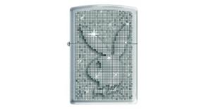 Зажигалка ZIPPO Playboy с покрытием Brushed Chrome, латунь/сталь, серебристая, 36x12x56 мм
